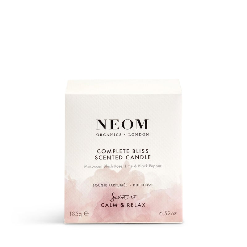 NEOM- Complete Bliss Scented Candle, 1 Wick | Blush Rose, Lime & Black Pepper | Essential Oil Aromatherapy Candle | Scent to De-Stress - Image 5